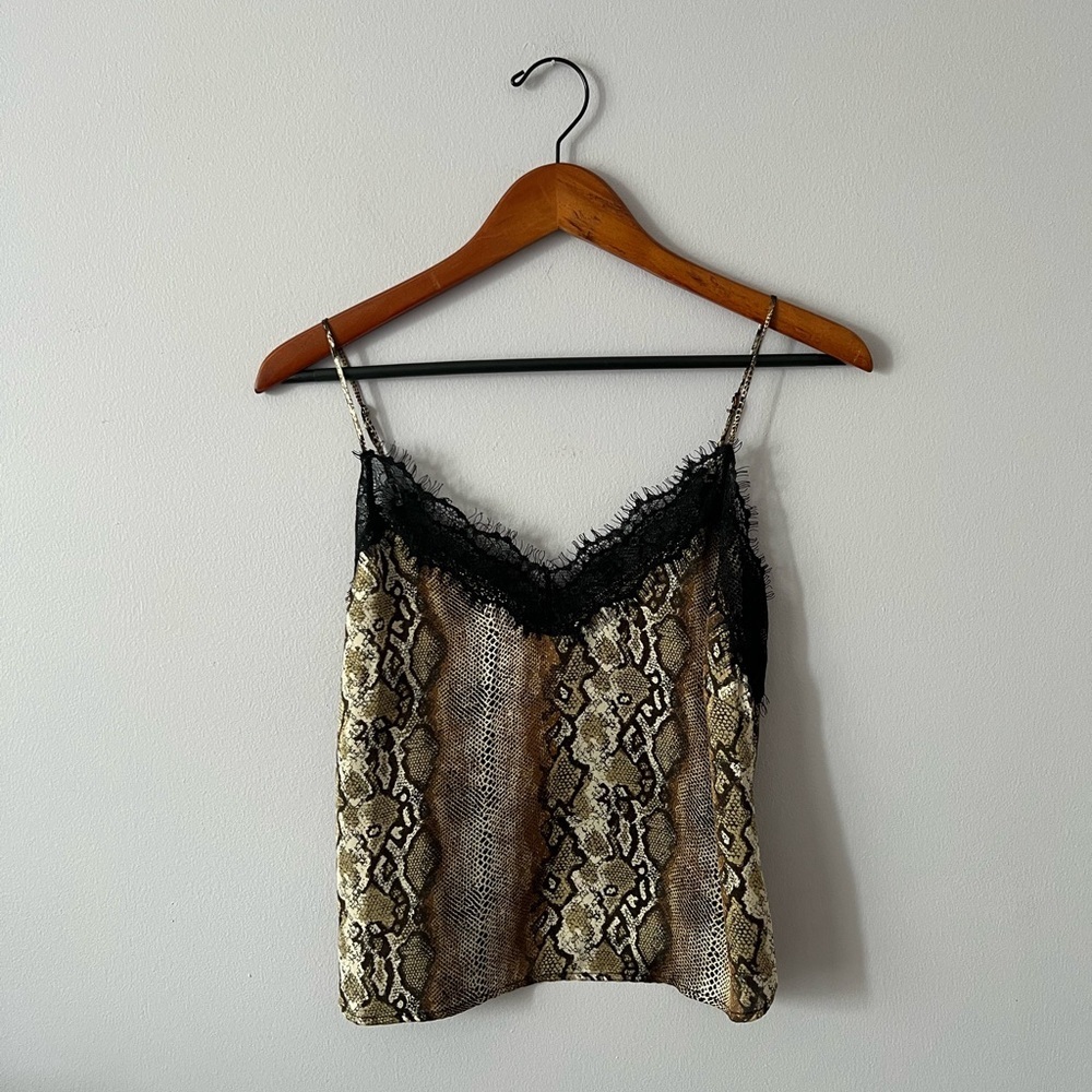Leith Snakeprint Lace Cami